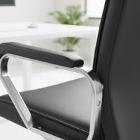 Adjustable Height High Back Executive Chair Thick Padded Cushion Leather Executive Chair Support Scratch-Resistant for Managers