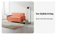 Nordic Design space-saving Loveseat Minimalist design Sofa Breathable Fabric Small Couch Easy to Clean for Apartment Dwellers, Students, Young Adults, Living Room, Bedroom