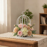 Decorative Birdcage Domed Metal Display Cage Hanging Round Bird Cage for Table Decor