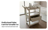 Wooden Cosmetic Studio Trolley Sturdy Wood Construction Mobile Nail Specialist Storage Cart Salon Trolley Cart Multi-Functional