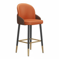 rustic aesthetic Upholstered Backrest counter stoolstool hardwood Wood Frame Bar Stool Nordic Design Counter Chair Padded Seat for Homeowners, Interior Designers, Business Owners, Restaurant, Reception Area, Bistro, Kitchen Island