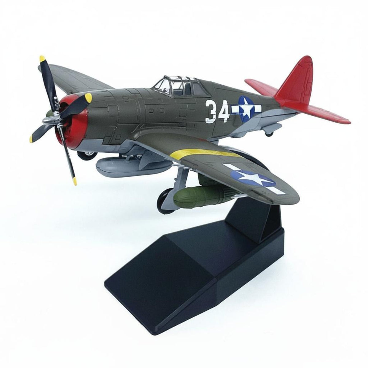 WW2 Classic Fighter Fighter Model Ready-Made Historic Warplane Model Painted Finish Alloy Plane Reproduction for Collection Cabinet