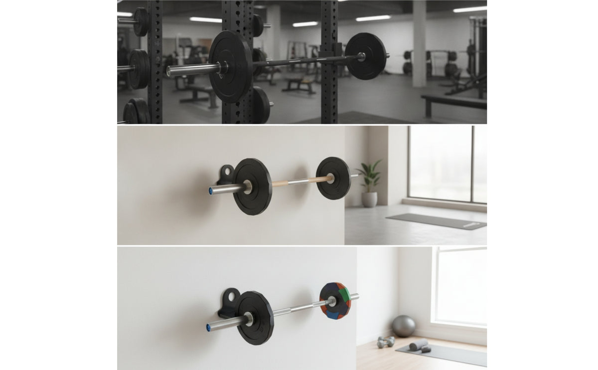 Rust Resistant Barbell Storage Bracket Heavy Duty Barbell Bracket with U-Shaped Cradle Space Saving Compact for Home Gym Owners