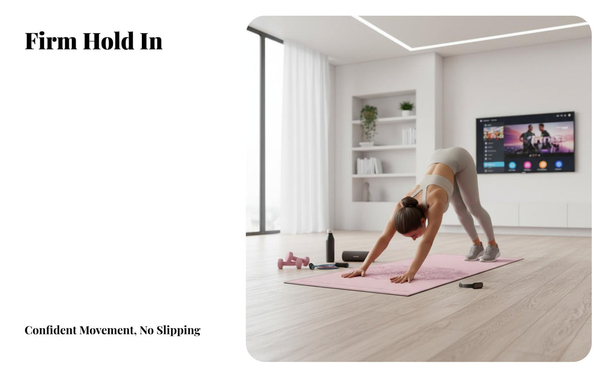 Exercise Mat Shock Absorbing Non-Slip Fitness Mat for Beginners, Women, Home, Gym, Studio
