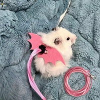Fin-design Small Pet Harness, Adjustable Bunny Harness and Lead Set for Guinea Pigs, PP Fin Design with 150 cm Leash and Clip for Rodents