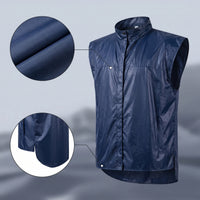 Water-Resistant Oxford Cloth Rain Vest Easy to Clean Sleeveless Raincoat Outerwear for Spraying