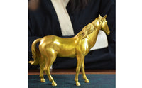 Brass Horse Figurine Gold-Toned Home Decor Craft Piece for Office Display