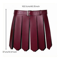PU Leather Combatant Kilt Medieval Style Faux Leather Battle Skirt Halloween Costume Clothing