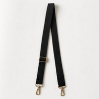 Adjustable Solid Color Shoulder Bag Replacement Strap with Gold Buckle