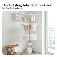 Infant Drying Rack Large Capacity Hanging Rods for Baby Clothes