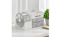 Makeup Organizer with Rotating Compartment Space-Saving Makeup Organizer with Compartments Compact Storage Box for Washroom Counter