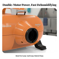 Fast Drying Double Engine Pet Dryer Adjustable Speed and Temperature High Velocity Dog Dryer Built-in Heater Heavy Duty Dog Blower Multiple Nozzles for Large Dogs