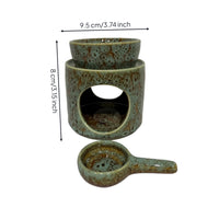Glazed Melt Melt Burner with Tealight Spoon Decorative Burner Tabletop Fragrance Holder Easy to Use for Tea Corner