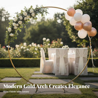 Metal Circle Backdrop Stand Sturdy Wedding Circle Backdrop Round Balloon Arch Easy Assembly Circular Metal Frame Stable Base