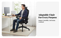 Reclining Function Highspine Ergonomic Chair Lumbar Support Highspine Ergonomic Mesh Chair 360-Degree rotate Computer Seat Adjustable limbrests for Remote Workers, video game enthusiasts, Students, Gaming Setup, Study Room