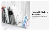 Clear Book Organizer Extendable Sections Sturdy Base for Student Desks