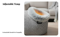 Electric Thermic Enclosure Enclosed Design Feline Bed Constant Temperature Pet Accessory for Kittens, Elderly Animals, Indoors, Living Room, Bedroom