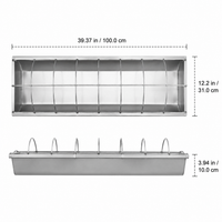Steel Poultry Feeder, Polished Silver Chicken Feeder for Smallholders, Weatherproof & Vermin Resistant