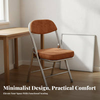 Space Saving Folding Chair Easy to Clean Padded Folding Chair Strong Load-Bearing Portable Conference Stool Non-Slip Feet for Students, Homeowners, Adults, Dormitory, Study Room, Kitchen, Party