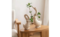 Wooden Duck Couple Handmade Wooden Duck Figurine Handcrafted for Decorators, Collectors, Tabletop, Mantel, Entryway
