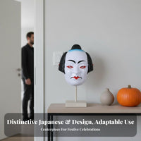 Horror & theme Japanese Hannya face covering Intricate Design Costume Accessory fiendish Face Covering for Halloween aficionados, Theater actors, Cultural Festivals, Theatrical Productions, Stage Performances, wall display Decoration