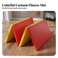 Four-Fold Tumbling Mat Foldable Folding Exercise Mat Firm-Cushioning Resilient Foam Filling for Gymnasts, Athletes, Gymnastics, Stretching