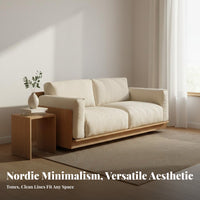 Calm Simplicity Aesthetic Sofa Removable and Washable Cover Nordic Aesthetic Couch Small Apartment Friendly Wood Frame Sofa for Young Adults