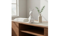 Minimalist Bunny Decor Cute Design White Hare Figurine Handmade House Decoration for Desktop