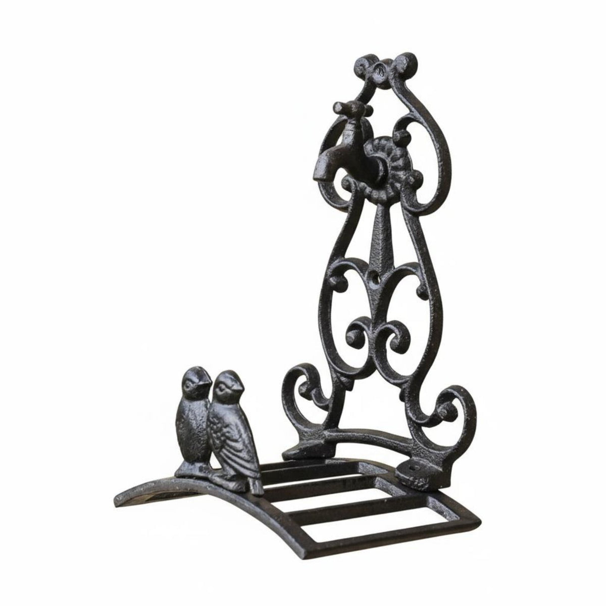 Weather Resistant Cast Iron Hose Hanger Rustic Water Pipe Holder for Gardeners, Patio