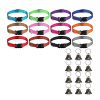 12 Pieces Anti-Lost Goat Collar with Bell Easy Tracking Adjustable Livestock Collar Set Sturdy Material for Farmers