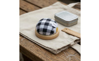 Handmade DIY Plaid Pincushion Wooden Base Pin Cushion for Tailors
