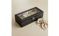 Transparent Window Watch Display Box Luxury Look Leather Watch Box Velvet Lined Storage Furniture Soft Cushion Slots for Gift Packaging