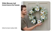 Artificial Magnolia Wreath Sturdy & Reusable Door Wreath Easy Care Farmhouse Wall Decor for Event Planners, Gift Donors, Entryway, Living Room