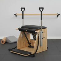 Pilates Fitness Chair Solid Wood Frame Pilates Fitness Chair Adjustable Resistance Fitness Equipment for Home Gym