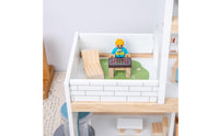 DIY Three-Story Dollhouse Open-Front Wooden Dollhouse Painted Panels Household Toy Arched Roof