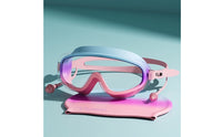 Anti-Fog Swim Goggles with Swim Cap Waterproof Eyewear Wide-View for Children, Swimmers, Beach