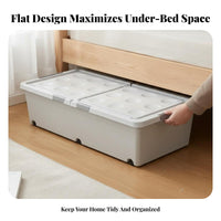 Under-Bed Rolling container Large Capacity Wheeled Storage container particlesproof for Students
