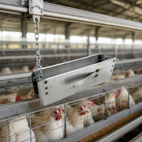 Galvanized Steel Chicken Feeder, Adjustable Hanging Poultry Feed Dispenser, Double Support Feeder for Backyard Keepers