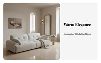 3-Seater Deep-Seat Couch Modern Minimalist Design 3-Seater billow Sofa Light Luxury Aesthetic Living Room Furniture for Homeowners, Home Decor, Bedroom