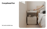 Space-Saving Narrow Storage Cabinet space-efficient Filler Narrow Side Table Minimalist Design Nightstand Rounded Corners for Apartment Dwellers, Students, homeowners, Small areas, Home Office