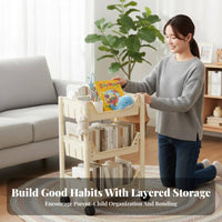Rolling Storage Shelf Movable with Wheels Mobile Storage Shelf Space Saving