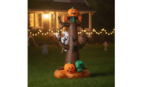 Halloween Inflatable Tree Weather-Resistant Inflatable Tree with Specters Built-in LED Lights Inflate Yard Decoration for Homeowners, Families