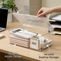 Acrylic Book and File Rack for Office, Lightweight Desktop Organizer, Transparent Desk Storage for Students and Dorm Room