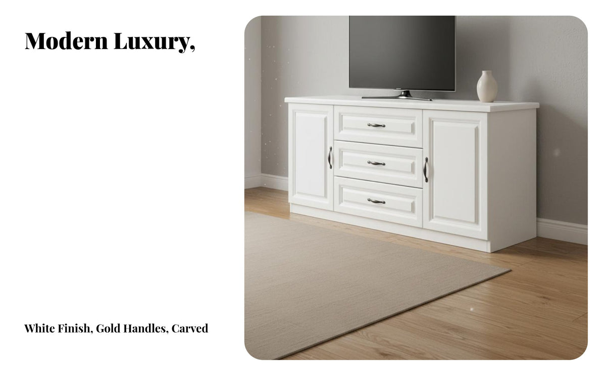Solid Wood TV Cabinet Sturdy TV Stand with Storage Versatile Use Modern Media Console for Small Apartment Dwellers, Bedroom