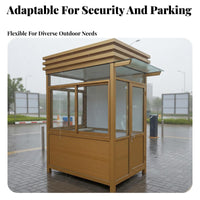 Steel Frame Guard House Weatherproof Prefabricated Security Booth Pre-Assembled Outdoor Gatehouse for Gatekeepers, Event Toll Booths, Schools