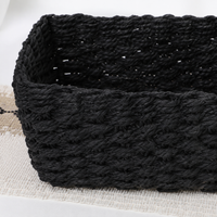 Nordic Style Storage Basket Set of 3, Fabric Small Items Organizer, 25/22.5/19/17cm