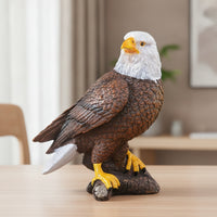 Eagle Figurine Majestic Eagle Figurine with Base Bird Sculpture Intricate Sturdy for Office Desk, Bookshelf