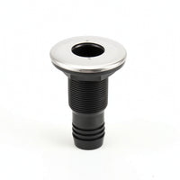 Sleek-Profile Marine Drain Outlet with Hose Barb Compact Boat Drain with Stainless Steel Cap Long-Lasting Thru-Hull Fitting with Hose Barb Long-Lasting for Yacht