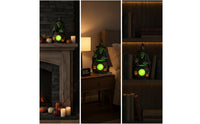 Witch Figurine Table Lamp Illuminated Halloween Tabletop Lamp Seasonal Night Light for Desk