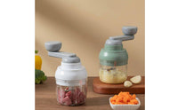 Multi-Functional Manual Garlic Masher Cordless Rotary Vegetable Mincer No Electricity Required Hand Powered Food Dicer Sturdy Stainless Steel for Parents, Camping, RV Life